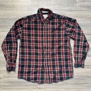 L.L. Bean Men's Scotch Plaid Flannel Shirt - Black/Red
